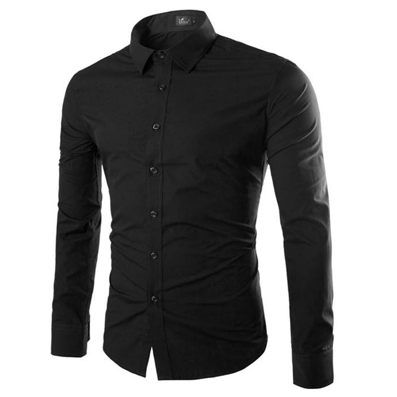 Men's Long-sleeve Dress Shirt – Black