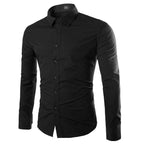 Men's Long-sleeve Dress Shirt – Black