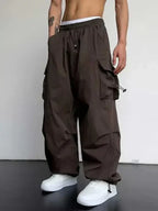 Men's Wide Leg Cargo Trousers – Baggy Streetwear Pants