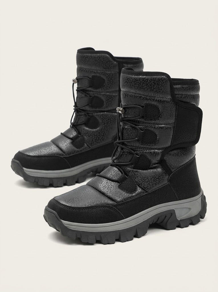 Men's Plush-Lined Snow Boots – High-Top Winter Boots