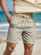 Men's Striped Drawstring Shorts