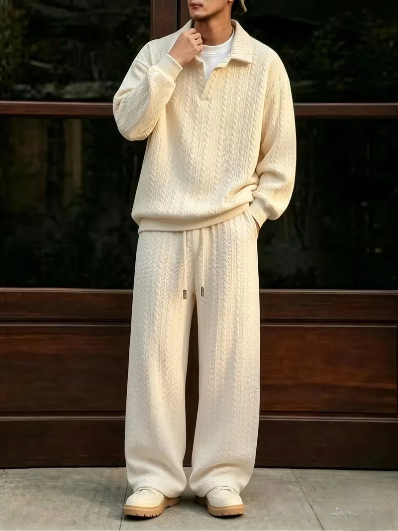 Men's Lounge Set in Cable Knit