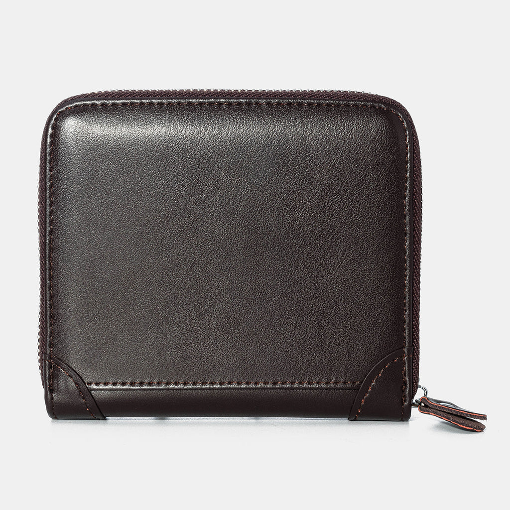 Men's leather-look RFID Wallet – Large-Capacity Zip-Around Card Organiser