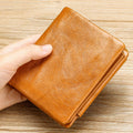 Men's leather-look RFID Trifold Wallet – Vintage Compact Wallet