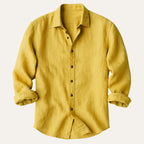 Men's Long-Sleeve Linen Shirt – Relaxed Vintage Cut