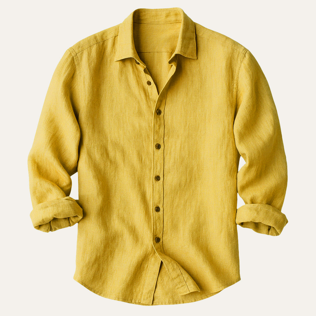 Men's Long-Sleeve Linen Shirt – Relaxed Vintage Cut