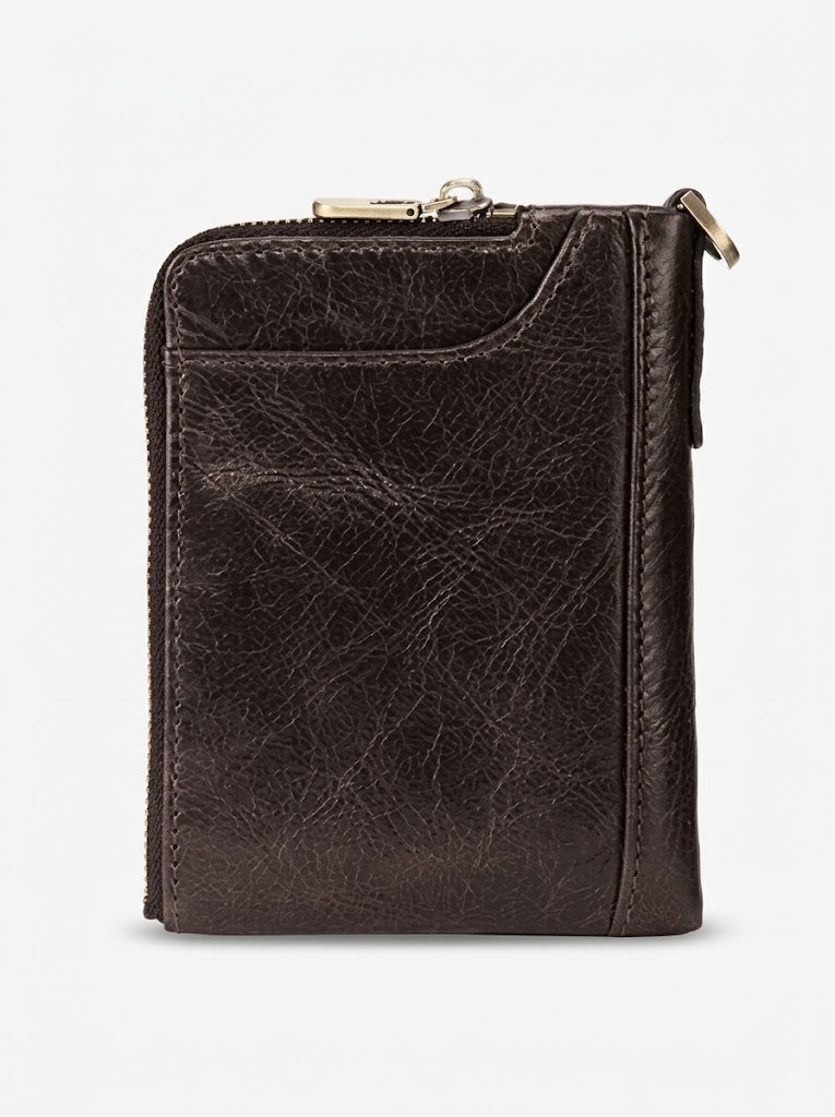Men's leather-look RFID Wallet – Zip-Around Bifold