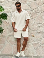 Men's Textured Top and Shorts Co-Ord