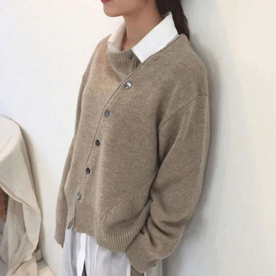 Women's Button-front Cardigan – Brown