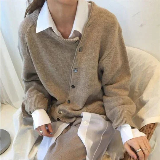 Women's Button-front Cardigan – Brown