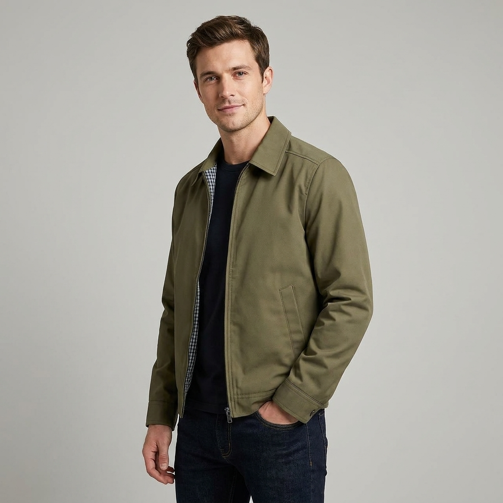 Men's Lined Jacket – Streamlined Cut, Checked Lining