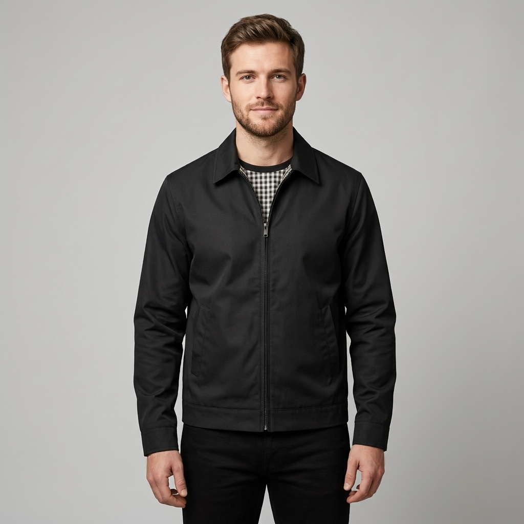 Men's Lined Jacket – Streamlined Cut, Checked Lining