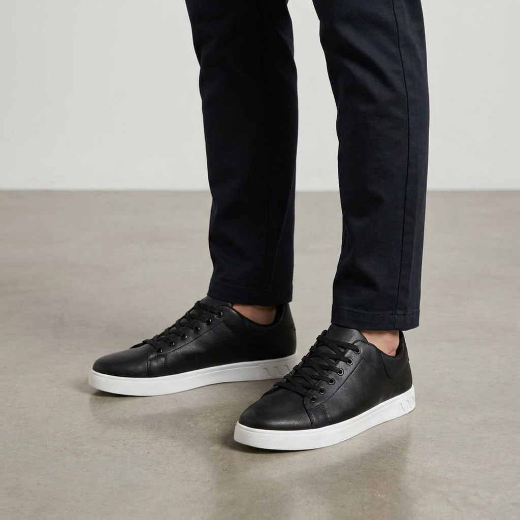 Men's Low-Top Lace-Up Trainers – Contrast Sole