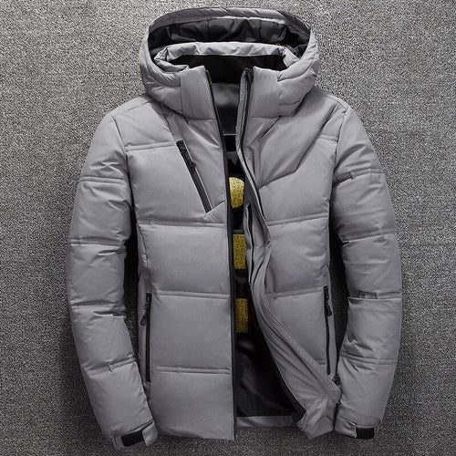 Men's Detachable-Hood Puffer Winter Jacket