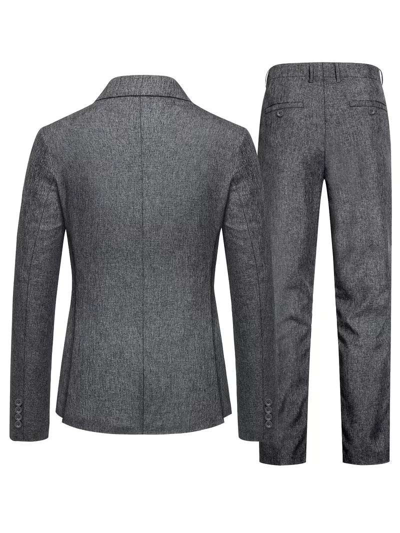 Men's Slim-Fit Two-Piece Suit in Grey