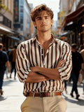 Men's Slim-Fit Striped Long Sleeve Shirt