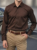 Men's Slim-Fit Mandarin Collar Formal Shirt