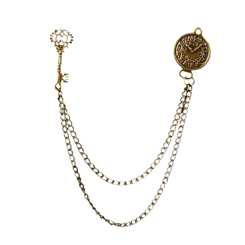 Men's Double Chain Brooch – Vintage-Inspired Accent