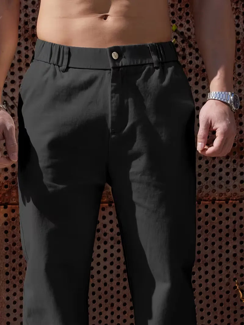 Men's Wide-Leg Trousers with Elasticated Waist
