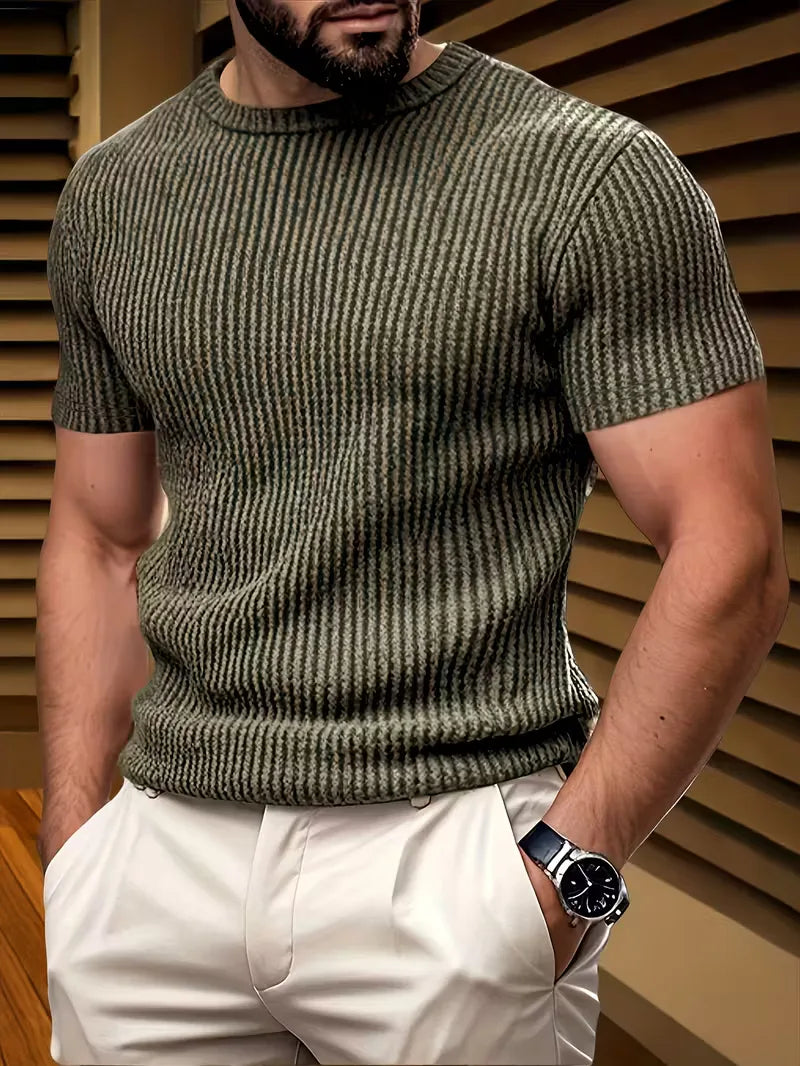 Men's Knitted Jacquard T-Shirt