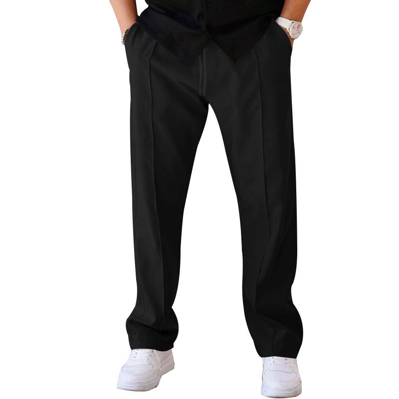 Men's Pleated Wide-Leg Trousers – Lightweight Relaxed Pants