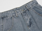Men's Cross Patch Jeans – Baggy Fit Denim with Statement Patches