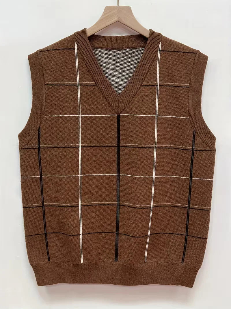 Men's Check Sleeveless Vest