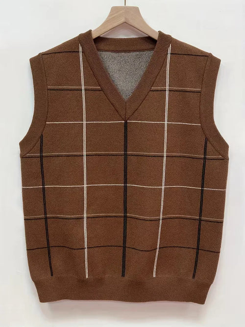 Men's Check Sleeveless Vest