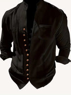 Men's Mandarin Collar Shirt and Trouser Set