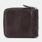 Men's RFID leather-look Wallet – Vintage Zip-Around Bifold