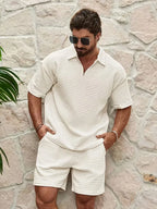 Men's Textured Top and Shorts Co-Ord