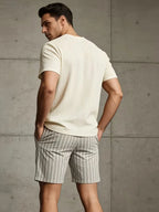 Men's Striped Drawstring Shorts