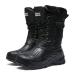Men's Waterproof Plush-Lined Snow Boots – Lace-Up Mid-Calf Outdoor Winter