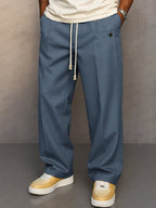 Men's Drawstring Tailored Trousers – Relaxed Smart Casual Pants
