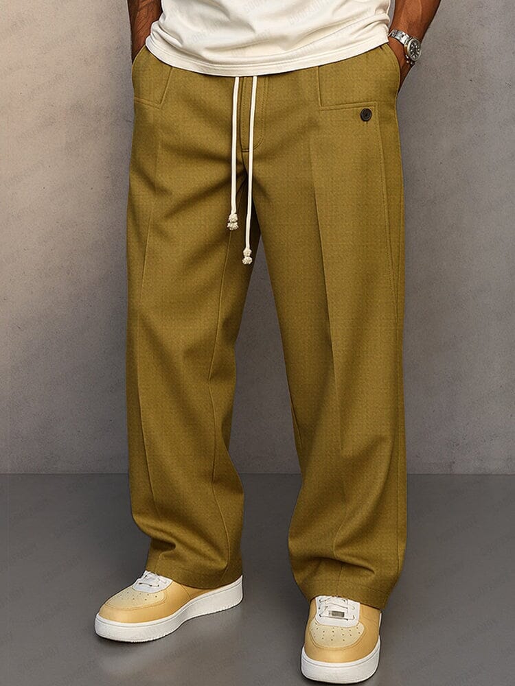 Men's Drawstring Tailored Trousers – Relaxed Smart Casual Pants