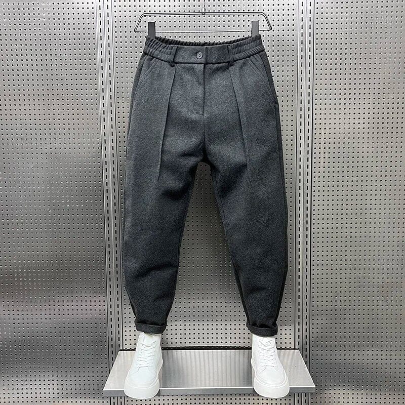 Men's Tapered Smart Trousers – Flexible Slim-Cut Pants