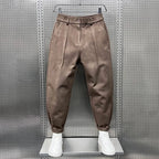 Men's Tapered Smart Trousers – Flexible Slim-Cut Pants