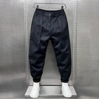 Men's Tapered Smart Trousers – Flexible Slim-Cut Pants