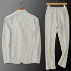 Men's linen-look Blazer and Trousers Set