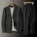 Men's linen-look Blazer and Trousers Set