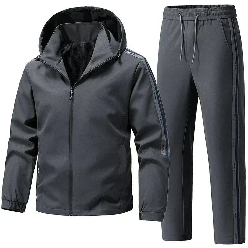 Men's Hooded Tracksuit Set – Warm Two-Piece Outfit