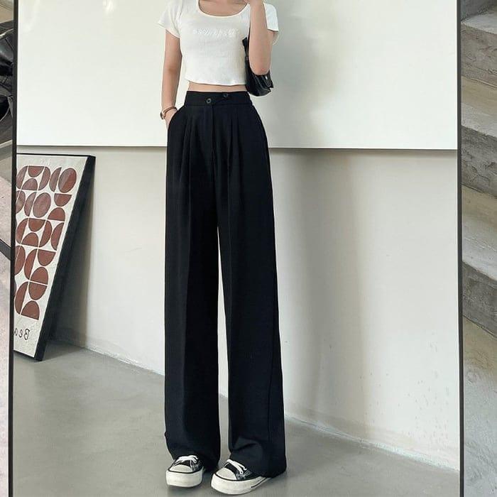 Women's Wide Leg Linen Trousers