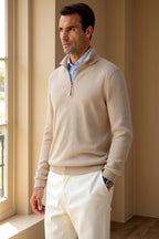 Men's Zip Neck Knitted Jumper