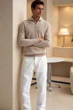Men's Zip Neck Knitted Jumper