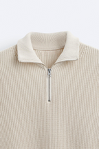 Men's Zip Neck Knitted Jumper