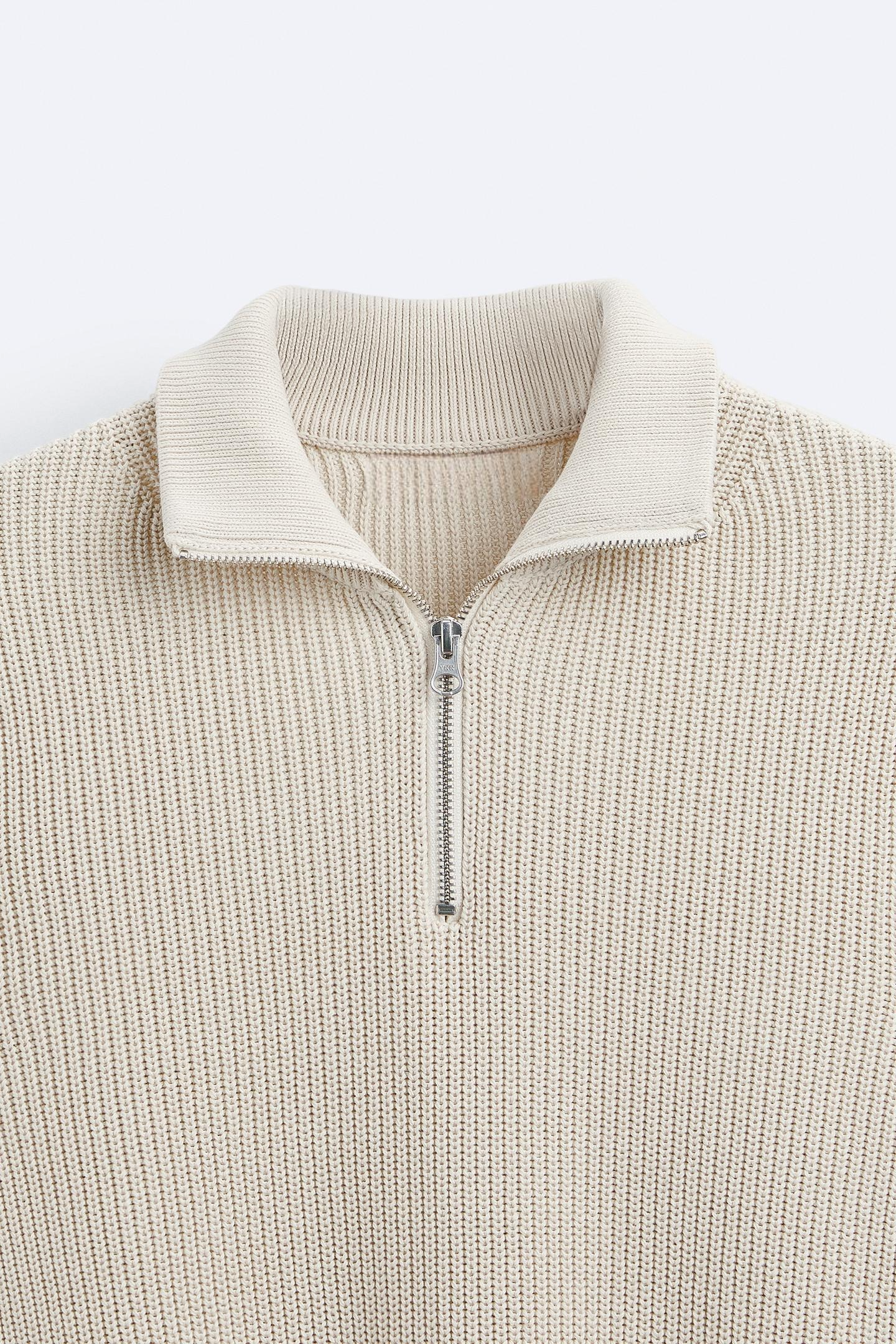 Men's Zip Neck Knitted Jumper