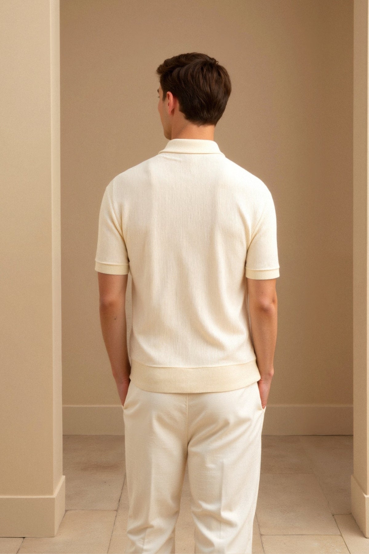 Men's Open-neck Polo Shirt