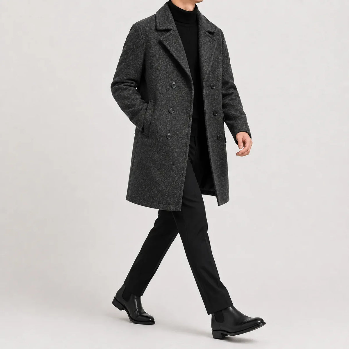 Men's Trench Coat Double-breasted