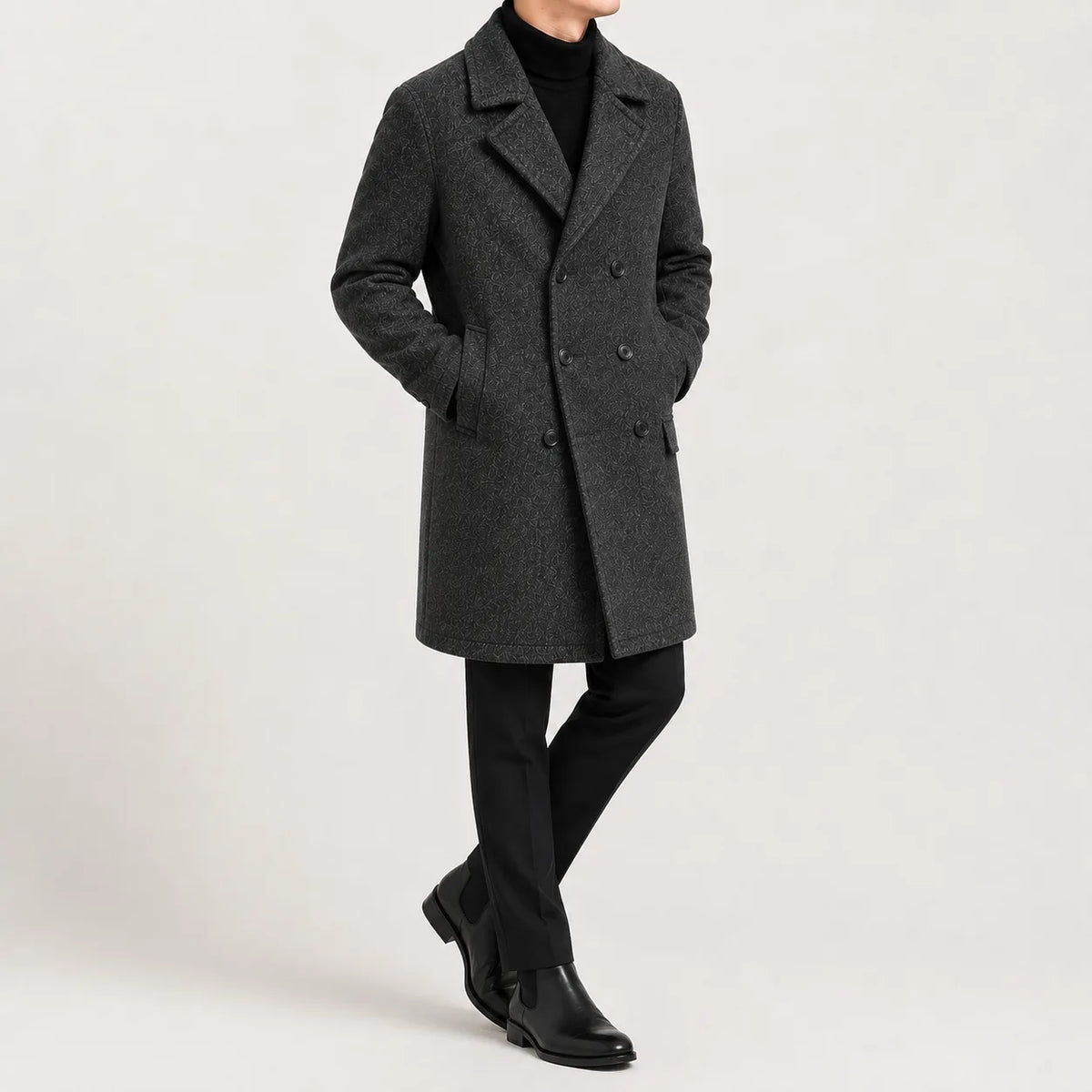 Men's Trench Coat Double-breasted