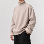 Men's Fleece-lined Jumper with Turtle Neck